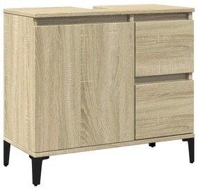 vidaXL Ντουλάπι Μπάνιου Sonoma Δρυς 65x33x60 εκ. Επεξεργασμένο Ξύλο