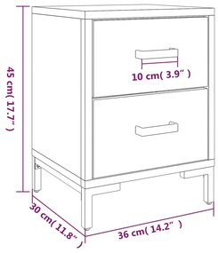 ΚΟΜΟΔΙΝΑ 2 ΤΕΜ. ΜΑΥΡΑ 36X30X45 ΕΚ. ΑΠΟ ΜΑΣΙΦ ΞΥΛΟ ΠΕΥΚΟΥ 3120339