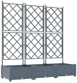 vidaXL Κηποτινάκι με Τρέλα 3 pcs Ανοιχτό γκρι 120 x 40 x 125.5 εκ. PP