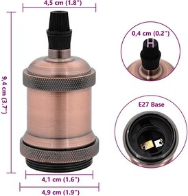 vidaXL Λαμπτήρες 2 τεμάχια Κόκκινο Χάλκινο E27