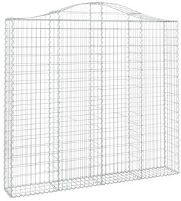 vidaXL Συρματοκιβώτια Τοξωτά 8 τεμ. 200x30x180/200 εκ. Γαλβαν. Ατσάλι