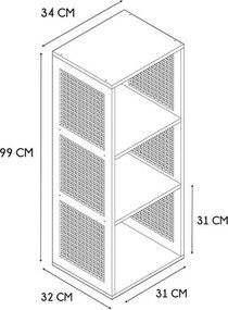 ΡΑΦΙΈΡΕΣ &amp; ΑΠΟΘΗΚΕΥΤΙΚΆ ΚΟΥΤΙΆ MODULAR STORAGE UNIT 3 COMPARTMENTS BALI A1/M1 HD0