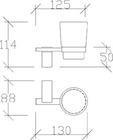 Tema Premium 71004 Chrome - Ποτηροθηκη γυαλινη