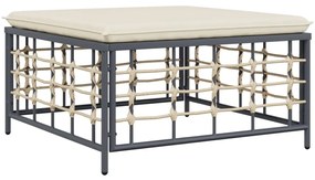 vidaXL Σαλόνι Κήπου Σετ 10Τεμαχίων Ανθρακί Συνθετικό Ρατάν &amp; Μαξιλάρια