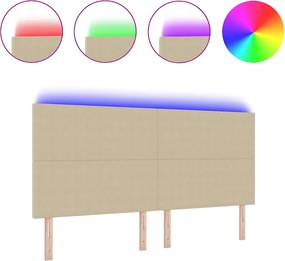 vidaXL LED κεφαλάρι με κεφαλάρι Γκρι Πράσινο 200 cm Πολυεστέρας