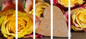 Εικόνα 5 μερών κίτρινα τριαντάφυλλα του Αγίου Βαλεντίνου - 200x100