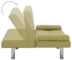 vidaXL Καναπές - Κρεβάτι με Δύο Μαξιλάρια Πράσινος από Πολυεστέρα