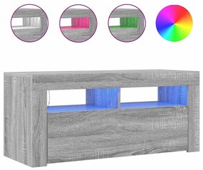 vidaXL Έπιπλο Τηλεόρασης με LED Γκρι Sonoma 90x35x40 εκ.