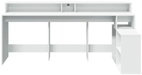 vidaXL Γραφείο με LED Λευκό 200x104x91 εκ. από Επεξεργασμένο Ξύλο