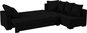 Γωνιακός καναπές Trendy-Αριστερή-265φ 165β εκ.-Μαύρο