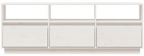 vidaXL Έπιπλο Τηλεόρασης Λευκό 140 x 37 x 50 εκ. από Μασίφ Ξύλο Πεύκου
