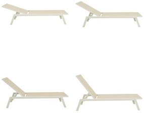 Ξαπλώστρα Boka Λευκό Αλουμίνιο με Μπέζ Textilene 60x192x31εκ. 60x192x31 εκ.