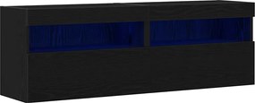 vidaXL Ντουλάπι Τηλεόρασης Τοίχου 2 pcs Μαύρη δρυς 60 x 30 x 40 εκ.