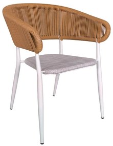 Τραπεζαρία Nares-Raven B σετ 7τεμ λευκό αλουμίνιο και plywood σε φυσική απόχρωση 180x90x72.5εκ 180x90x72.5 εκ.