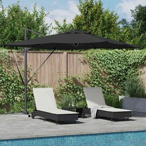 vidaXL Κάθισμα Ρομά με LED - Μαύρο, 286 x 285 x 270 cm, Από Αλουμίνιο