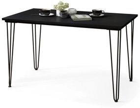 Τραπέζι Glendale 104, Μαύρο ματ, Μαύρο, 75x70x120cm, 28 kg, Πλαστικοποιημένη μοριοσανίδα, Μέταλλο | Epipla1.gr
