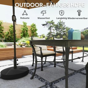 Βάση ομπρέλας έως 30 kg, γεμίζει με άμμο ή νερό, στρογγυλή, για ομπρέλες 36/38/48mm, Μαύρο