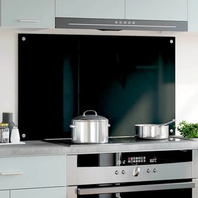 vidaXL Πλάτη Κουζίνας Μαύρη 100 x 60 εκ. από Ψημένο Γυαλί