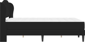 vidaXL Σκελετός κρεβατιού με στρώμα Μαύρο 140 x 200 cm Τεχνητό Δέρμα