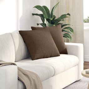 vidaXL Μαξιλάρι Καναπέ 2 pcs Καφέ 50 x 50 cm ύφασμα