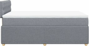vidaXL Κρεβάτι Boxspring με Στρώμα Ανοιχτό Γκρι 120x200 εκ. Υφασμάτινο