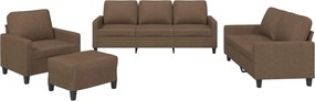 vidaXL Πολυθρόνες Σετ 4 Τεμαχίων Καφέ από Ύφασμα με Μαξιλάρια