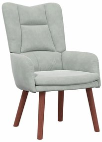 vidaXL Χαλαρωτική Πολυθρόνα Ανοιχτό γκρι 63 x 67 x 94 εκ. Βελούδο