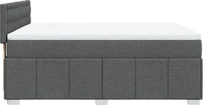 vidaXL Κρεβάτι Boxspring με Στρώμα Σκούρο Γκρι 140x190 εκ. Υφασμάτινο