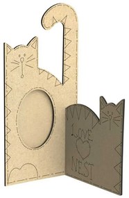 Intra απο ξύλο plywood 3mm-4mm πάχος - Κορνίζα φωτογραφιών γάτας Δίασταση 30x30 cm Intraeaxys-m1d65xd7