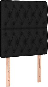 vidaXL Κρεβάτι Boxspring με Στρώμα Μαύρο 80 x 200 εκ. Υφασμάτινο