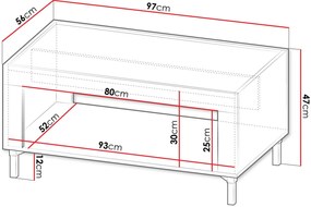 Tραπεζάκι σαλονιού Mossa-Leuko