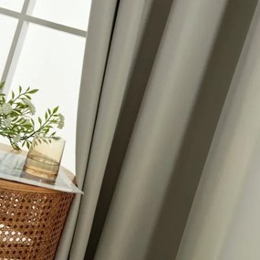 Beauty Home Κουρτίνα Full Blackout σκίασης με 8 κρίκους Soft Art 8391 Dark Beige-3 140x270 Σκούρο Μπεζ