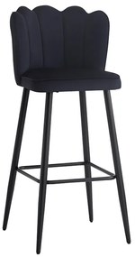 Intrahome Σκαμπό μπαρ Velvi Intrahome βελούδο σε μαύρη απόχρωση 46x45x105.5εκ | SKU: INTRAPA-238111293