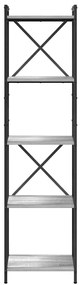 vidaXL Βιβλιοθήκη Γκρι sonoma 40 x 30 x 153 εκ Επεξεργασμένο ξύλο