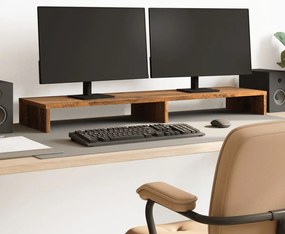 vidaXL Βάση Οθόνης Όψη Παλαιού Ξύλου 100x27x10 εκ. από Επεξ. Ξύλο
