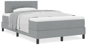 vidaXL Κιβώτιο Κρεβάτι με Στρώμα Ανοιχτό Γκρι 120x200 εκ. Υφασμάτινο