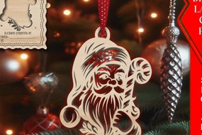 Σετ των 3 Intra απο ξύλο plywood 3mm-4mm πάχος Χριστουγεννιάτικο στολίδι με κάρτα  C Δίασταση 8x8 cm INTRAFABR-107930369