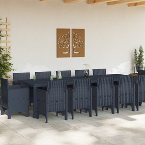 vidaXL Σετ τραπεζαρίας κήπου  13 τεμαχίων Ανθρακί