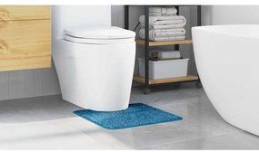 vidaXL Αντιολισθητικό Χαλάκι Μπάνιου με Κόψιμο για Τουαλέτα Μπλε
