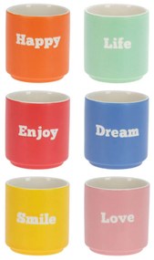 Σετ Κούπες από πορσελάνη, με χωρητικότητα 180ml - 6 τεμάχια