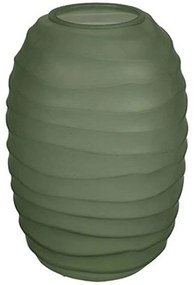 Βάζο Γυάλινο Ριγέ 013.783958 15x22,5cm Green Glass