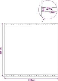 vidaXL Μουσαμάς με Ύφανση Leno Λευκός 3 x 3 μ. 260 γρ./μ²