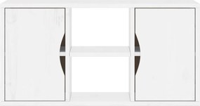 vidaXL Ντουλάπι τηλεόρασης ODDA Λευκό 79x24x40 εκ. Μασίφ Ξύλο Πεύκου