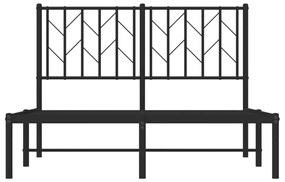 vidaXL Πλαίσιο Κρεβατιού με Κεφαλάρι Μαύρο 120 x 200 εκ. Μεταλλικό