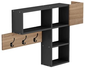 ΚΡΕΜΑΣΤΡΑ ΕΙΣΟΔΟΥ ΜΕ ΡΑΦΙΑ HARLAN HM8973.11 ΜΕΛΑΜΙΝΗ ΣΕ SONAMA-ΓΚΡΙ 99,5x15x61Υεκ.