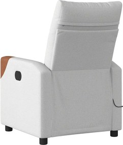 vidaXL καρέκλα ανάκλισης μασάζ Cloud Grey Fabric