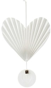 Κρεμαστή Διακοσμητική Καρδιά Wedding Pleated Heart At THe Top RD0018021 20x13,5x1cm White Raeder Πορσελάνη
