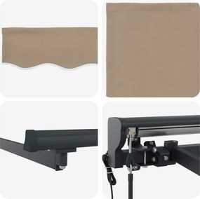 vidaXL Ηλεκτρικό Αναδιπλούμενο Σκίαστρο Μπεζ 5 x 3 m