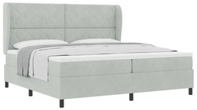 vidaXL Κρεβάτι με Στρώμα Light Grey 200x200 εκ. Βελούδο