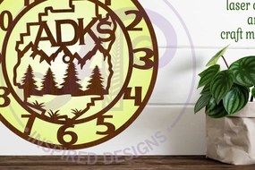 Σετ των 3 Intra απο ξύλο plywood 3mm-4mm πάχος Ρολόι τοίχου ADKs Adirondacks Δίασταση 8x8 cm INTRAFABR-121690736